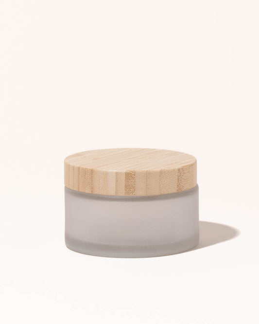 200 mL frosted glass and bamboo jar – product view 1