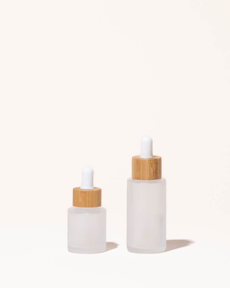 40 mL frosted glass and bamboo dropper bottle – product view 2