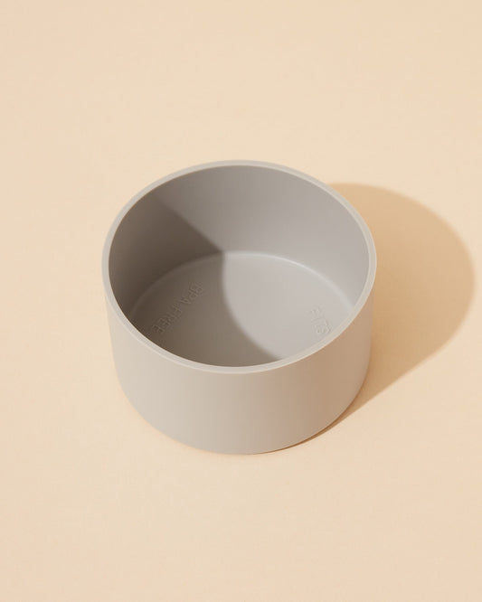 Gray silicone bottle sleeve – product view 1