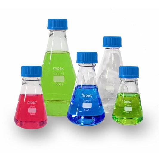 hybex Borosilicate Erlenmeyer Flask with GL45 Cap — 2000 mL