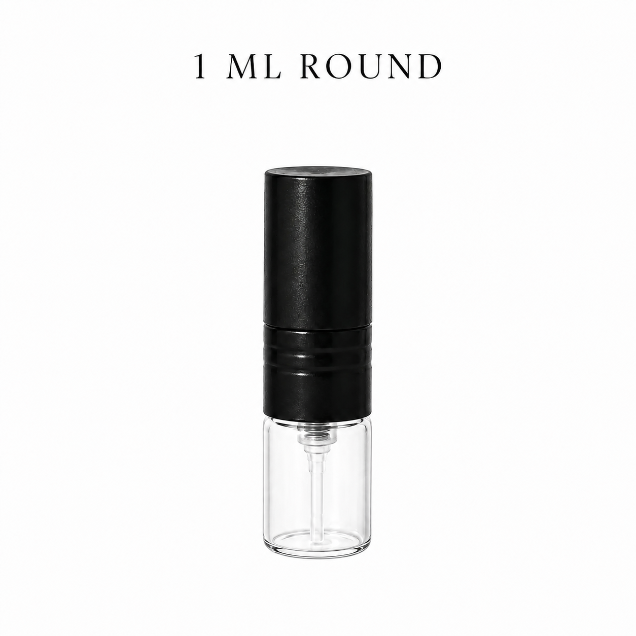 1 ML Black Glass Bottle with Black Plastic Atomizer