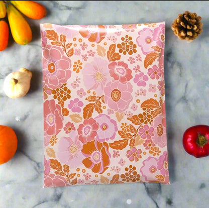 Fall floral 10 by 13 inch poly mailers