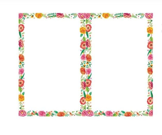 Flower-border printable shipping label sheets