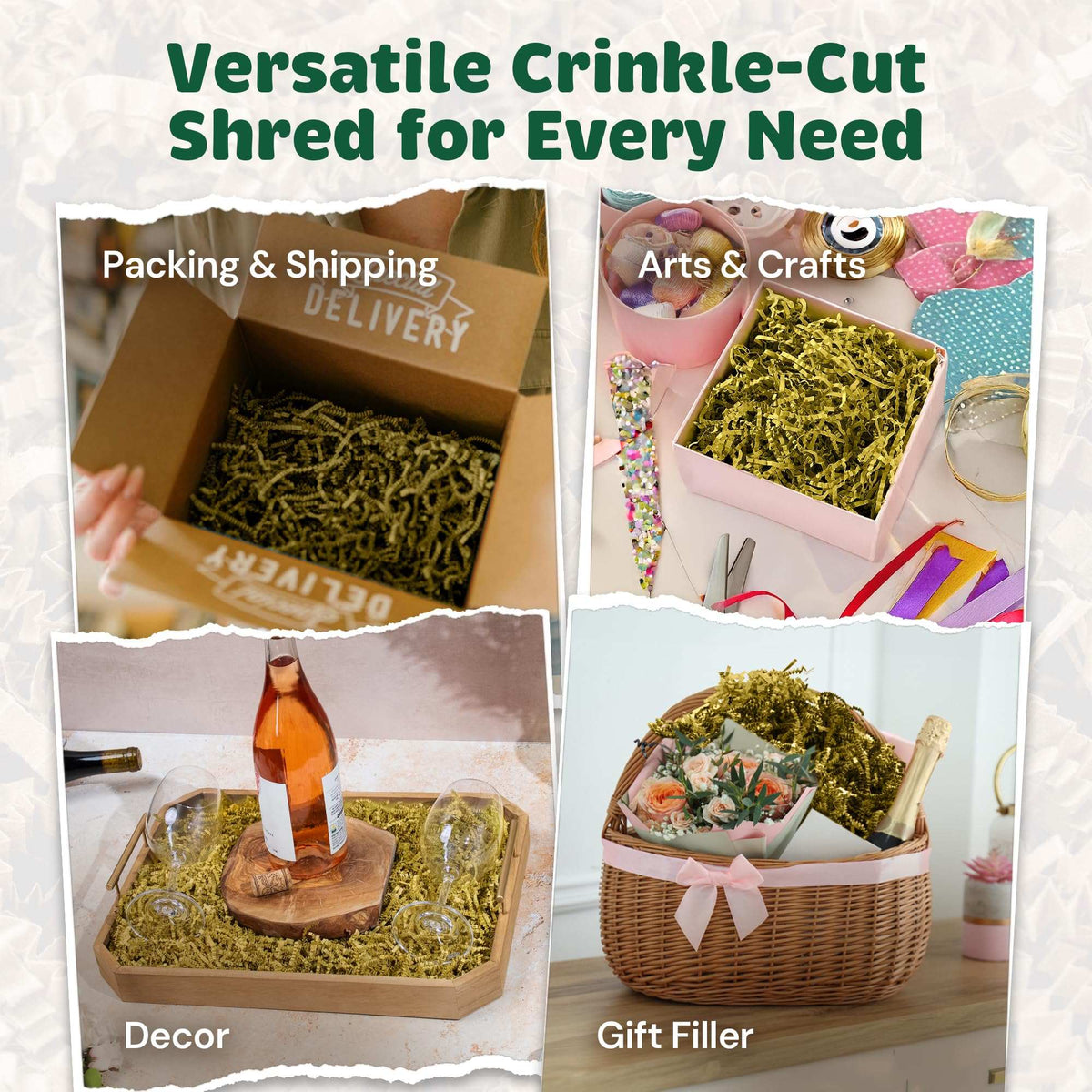 French vanilla crinkle paper filler detail