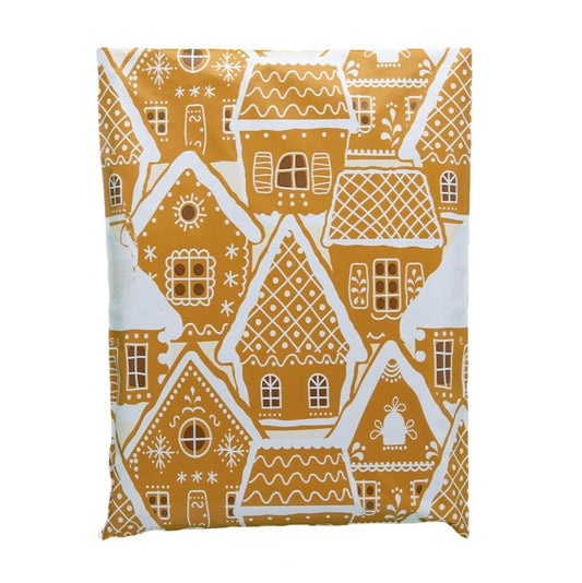 Gingerbread Christmas 10 by 13 inch poly mailers