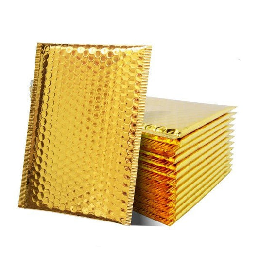Gold metallic 8.5 by 12 inch bubble mailers