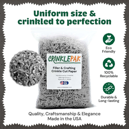 Gray crinkle paper filler detail