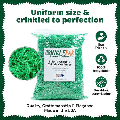 Green crinkle paper presentation example