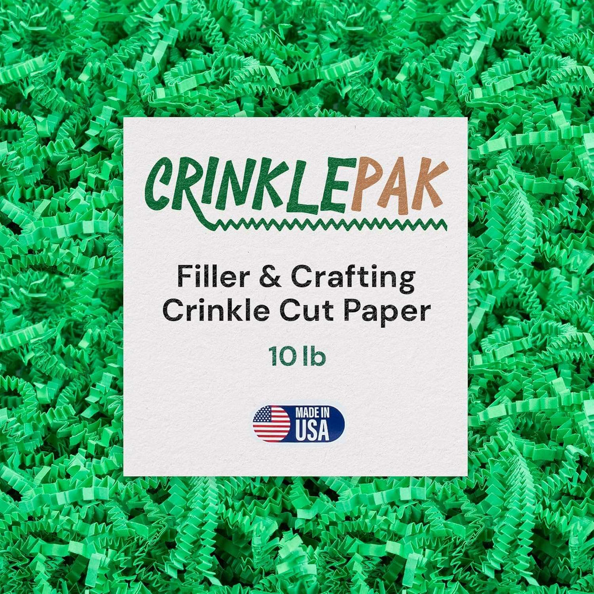 Green crinkle paper, 10 lb