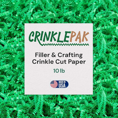 Green crinkle paper, 10 lb
