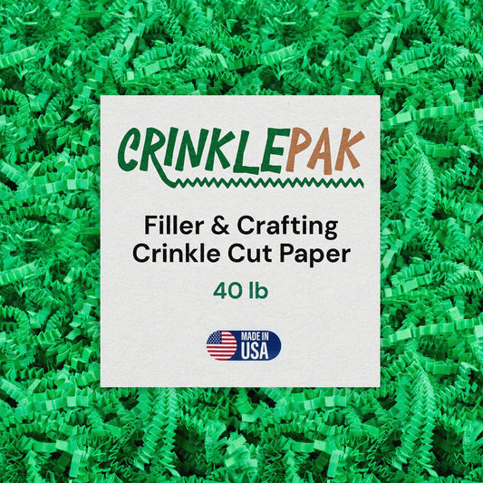 Green crinkle paper, 40 lb
