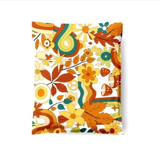 Hippie design 10 by 13 inch poly mailers