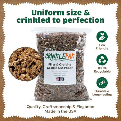 Kraft crinkle paper packaging presentation