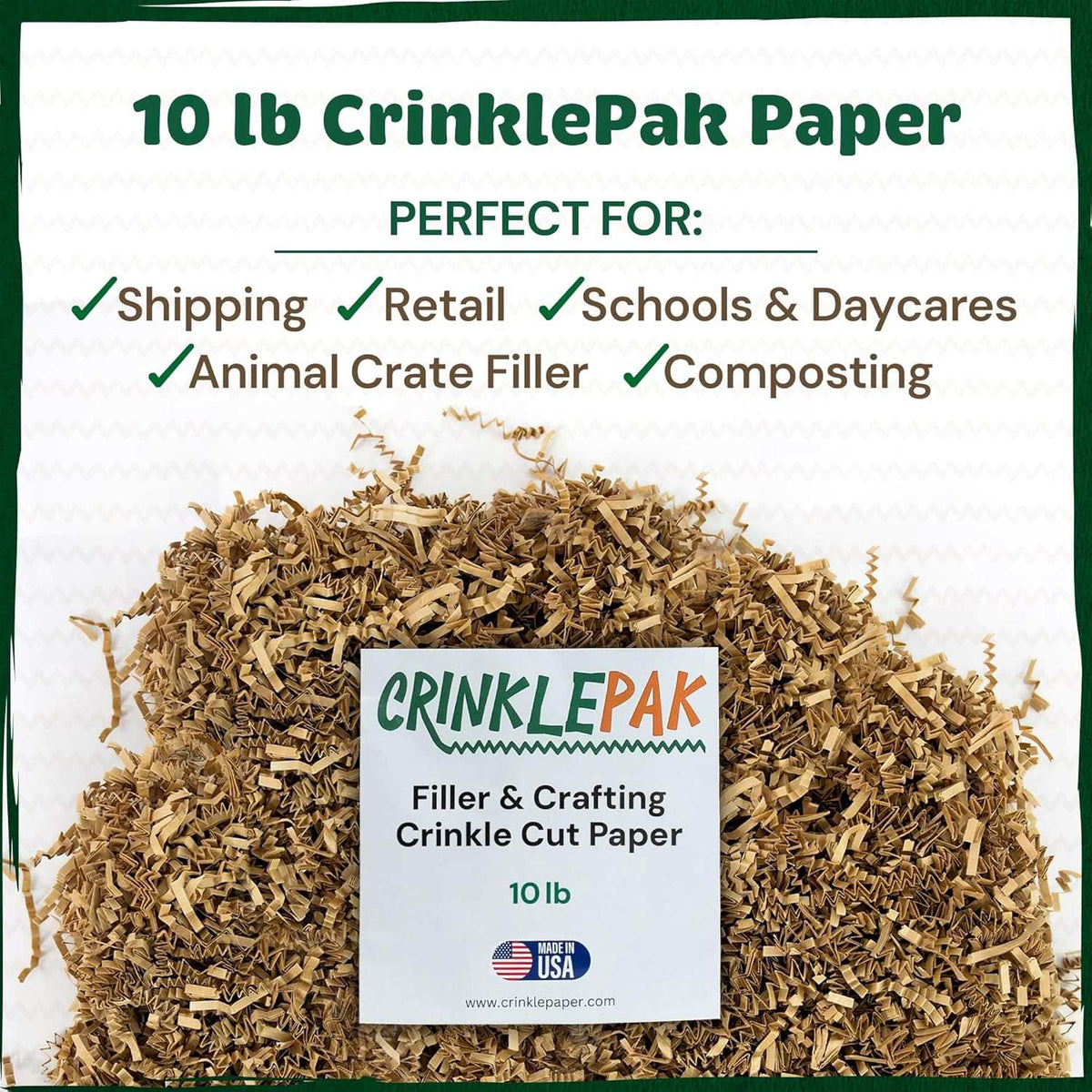 Kraft crinkle paper presentation detail