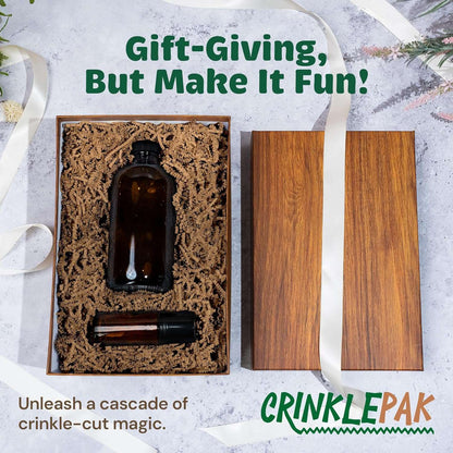 Kraft crinkle paper packaging presentation