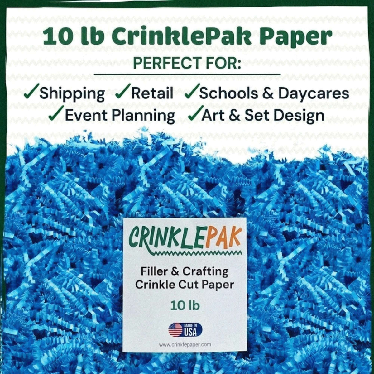 Light blue crinkle paper filler detail