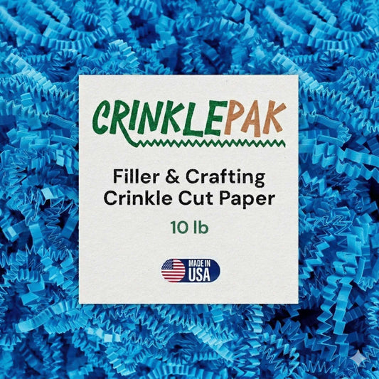 Light blue crinkle paper, 10 lb