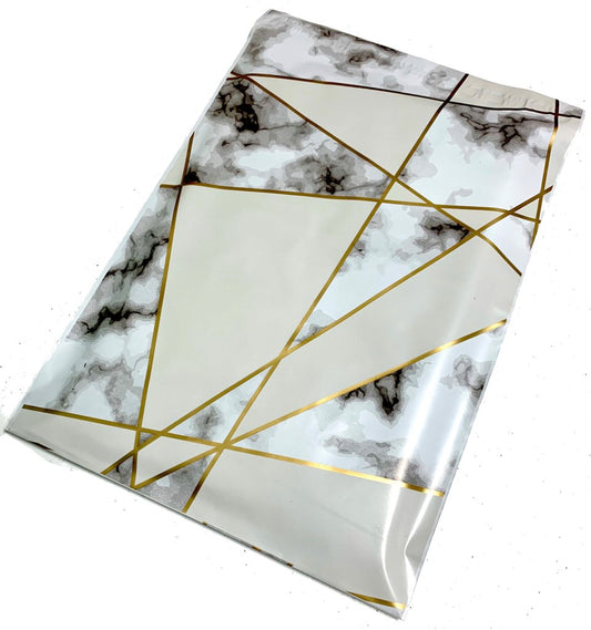 Metallic marble 10 by 13 inch poly mailers