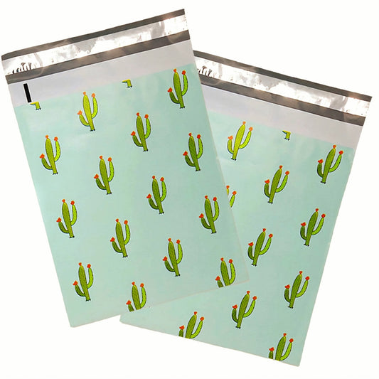 Mint cactus 6 by 9 inch poly mailers