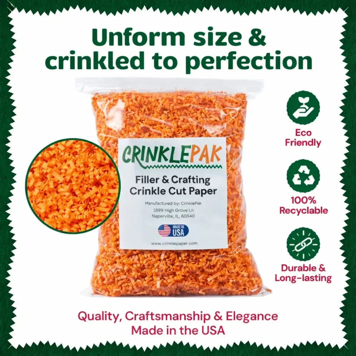 Orange crinkle paper presentation example