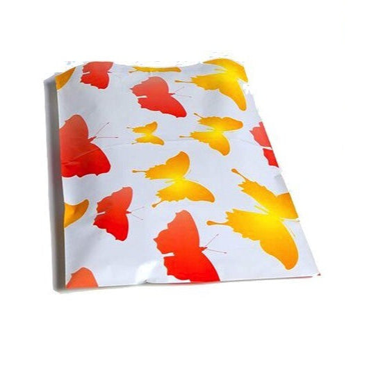Orange and yellow butterfly 10 by 13 inch poly mailers