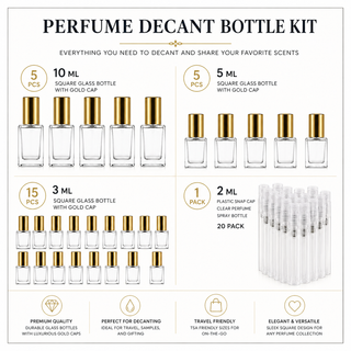 Perfume Decant Bottle Bundle - Gold Caps