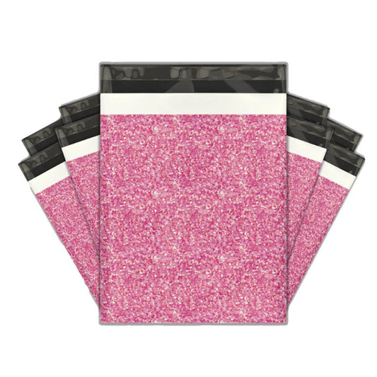Pink confetti 10 by 13 inch poly mailers