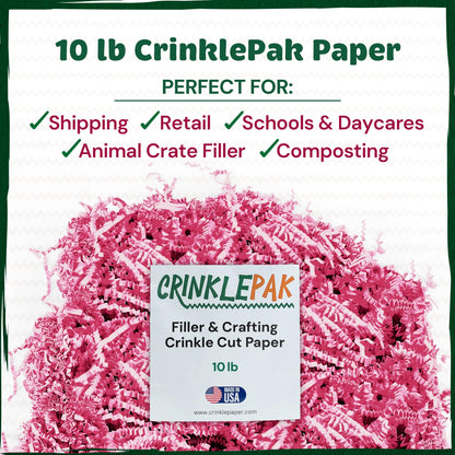 Pink crinkle paper packaging presentation