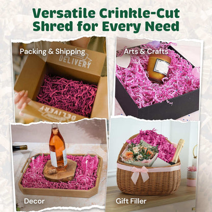 Pink crinkle paper filler detail