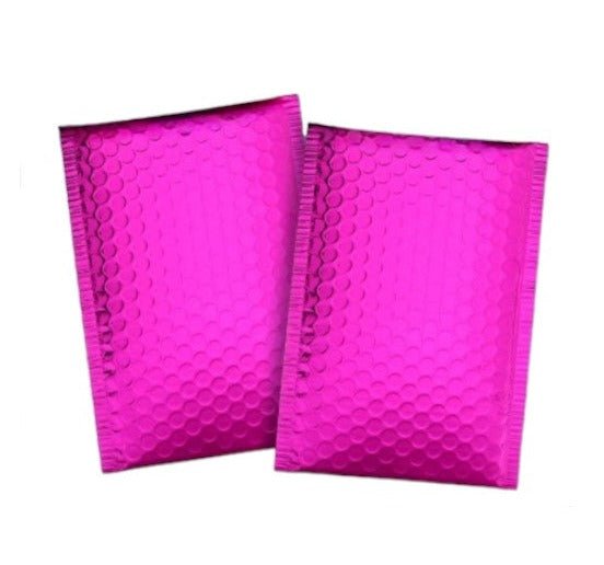 Pink metallic 5 by 7 inch bubble mailers