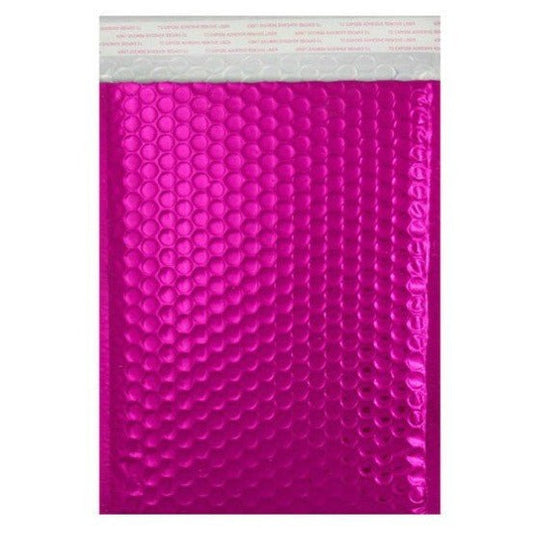 Pink metallic 8.5 by 12 inch bubble mailers