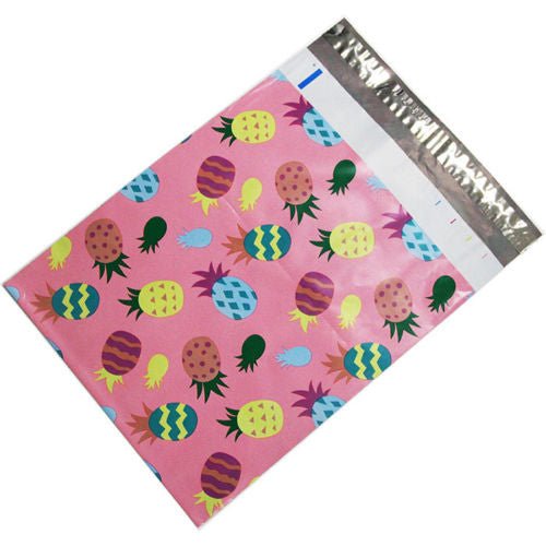 Pink pineapple 10 by 13 inch poly mailers