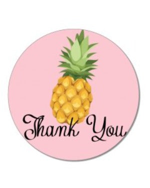 Pink pineapple 2.5-inch thank-you stickers