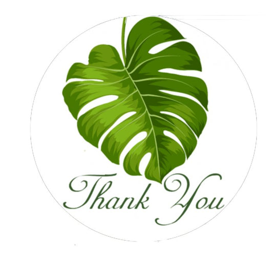 Plant leaf 2.5-inch thank-you stickers
