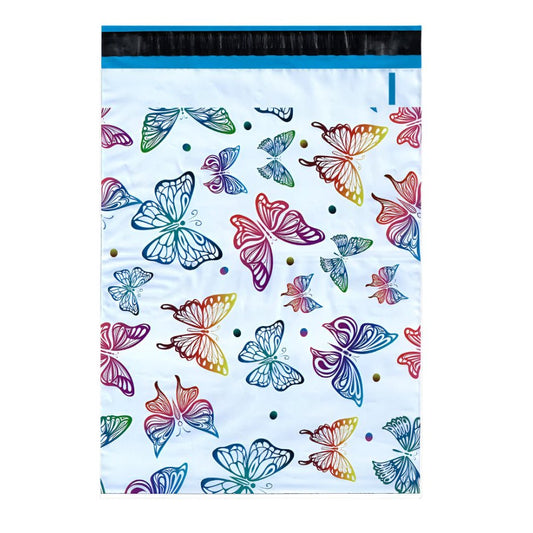 Rainbow butterfly 10 by 13 inch poly mailers