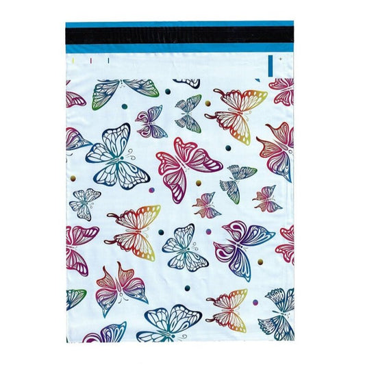 Rainbow butterfly 6 by 9 inch poly mailers