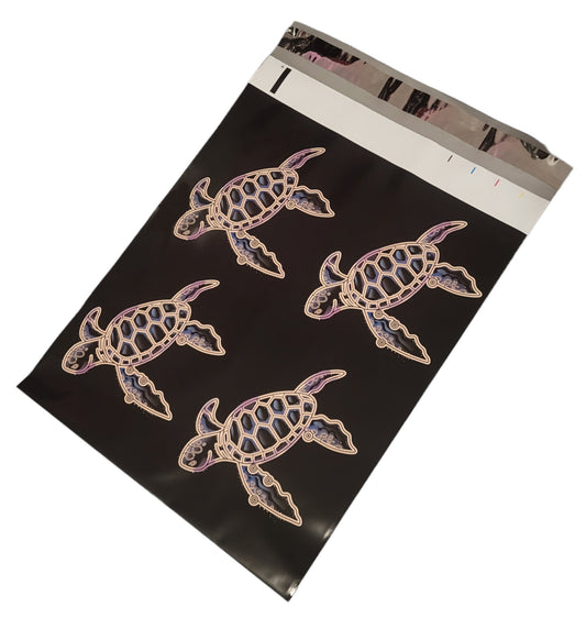 Rainbow turtle 10 by 13 inch poly mailers