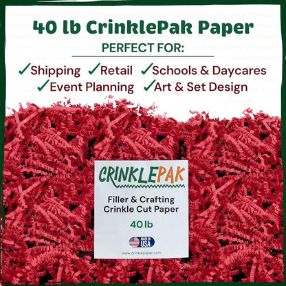 Red crinkle paper filler detail