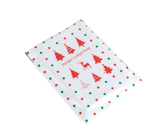 Red and green Christmas tree 10 by 13 inch poly mailers