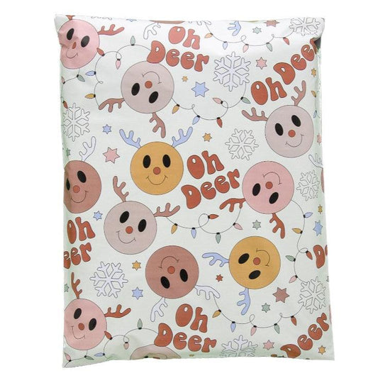 Reindeer Christmas 12 by 15.5 inch poly mailers