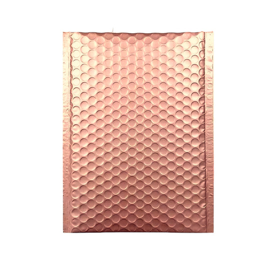 Rose gold metallic 4 by 8 inch bubble mailers