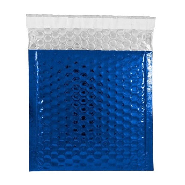 Royal blue metallic 6.5 by 10 inch bubble mailers