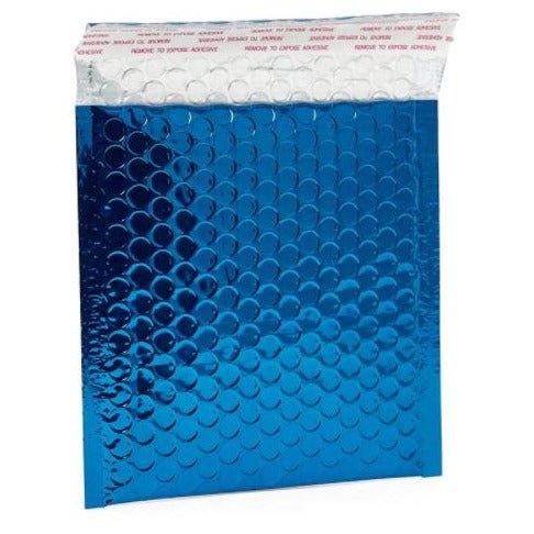 Royal blue metallic 6.5 by 10 inch bubble mailers