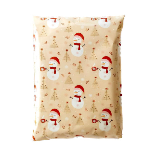 Snowman Santa hat Christmas 14 by 17 inch poly mailers