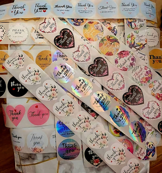 Assorted thank-you sticker variety mix