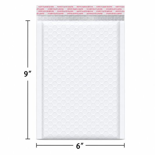 White 6 x 9 inch bubble mailers