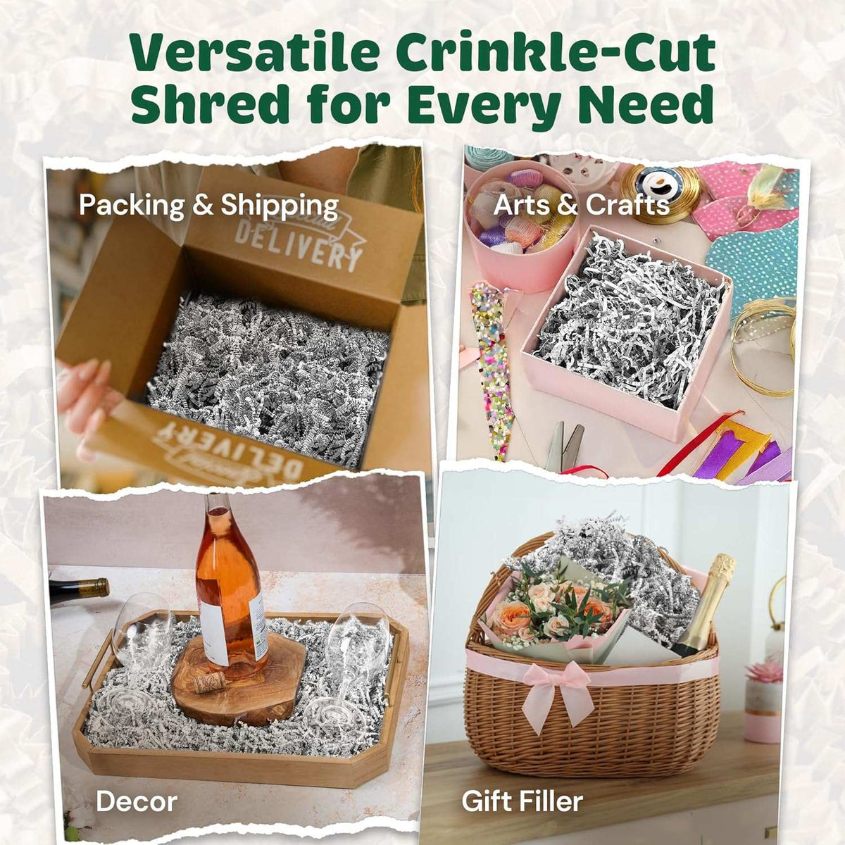 White crinkle paper presentation example