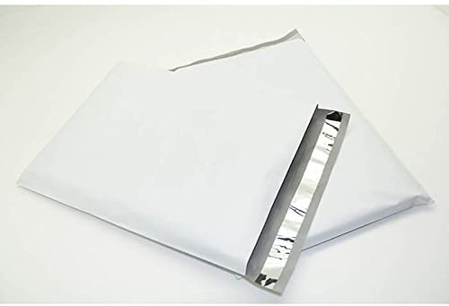 White 7.5 by 10.5 inch poly mailers