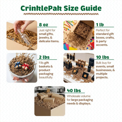 Crinkle paper size guide