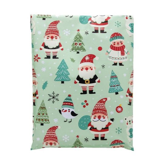 Woodland Santa Christmas 10 by 13 inch poly mailers